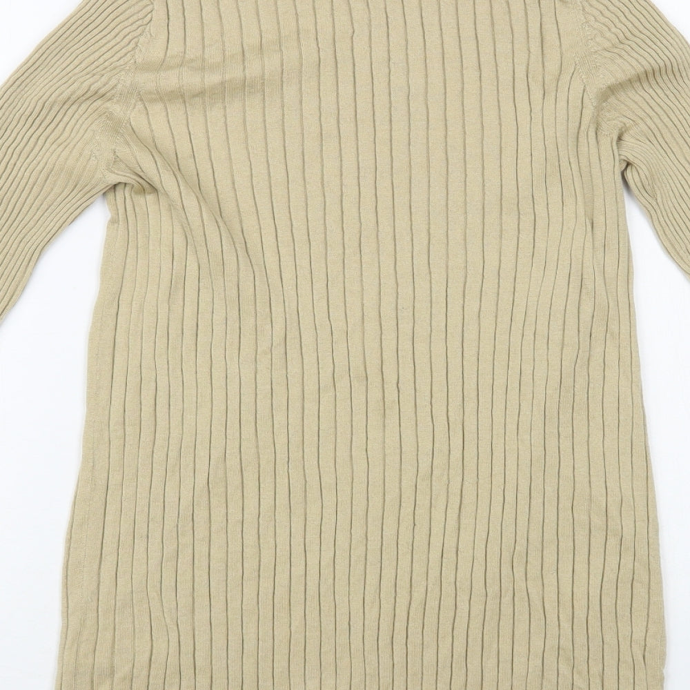 Autograph Womens Beige Mock Neck Wool Pullover Jumper Size 16