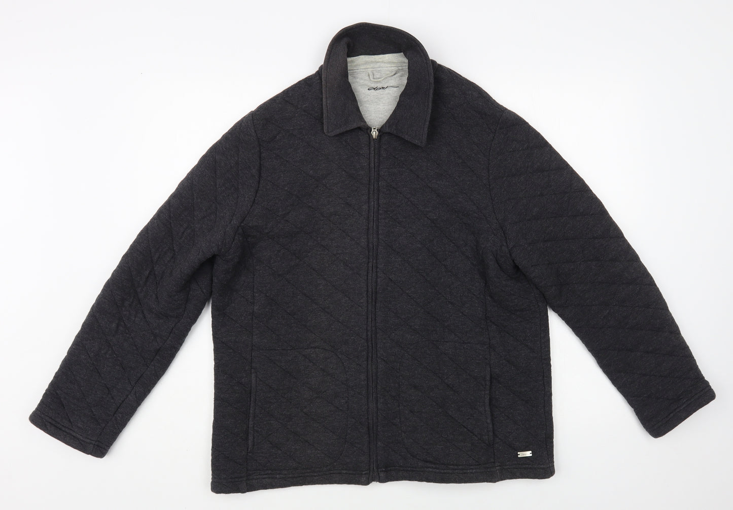 DASH Womens Grey Quilted Jacket Size 16 Zip