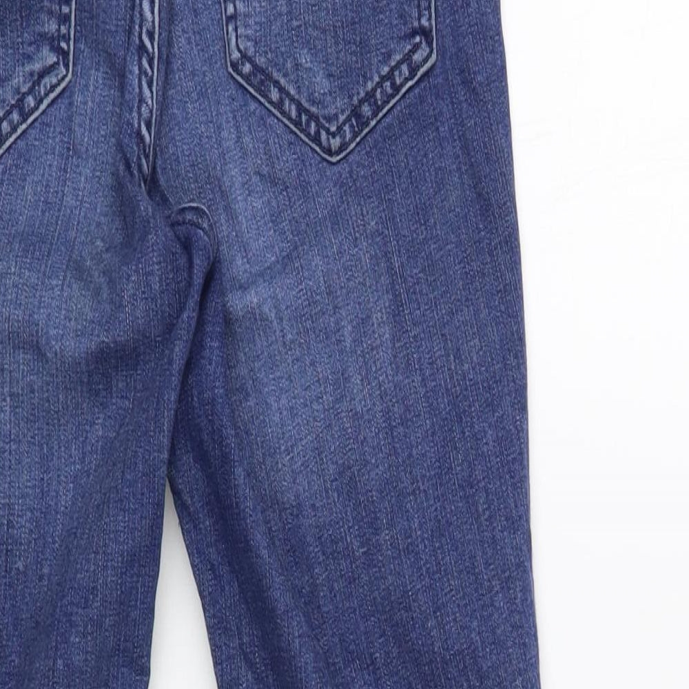 Miss Selfridge Womens Blue Cotton Skinny Jeans Size 8 L24.5 in Regular Button
