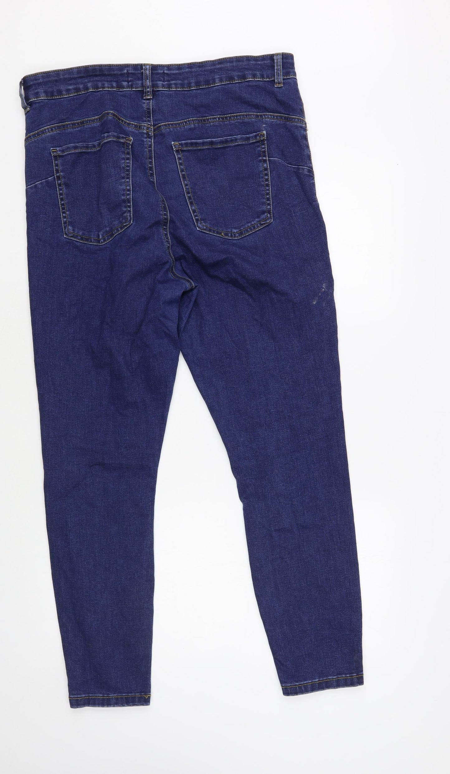 Denim Co. Womens Blue Cotton Skinny Jeans Size 16 L28 in Regular Button