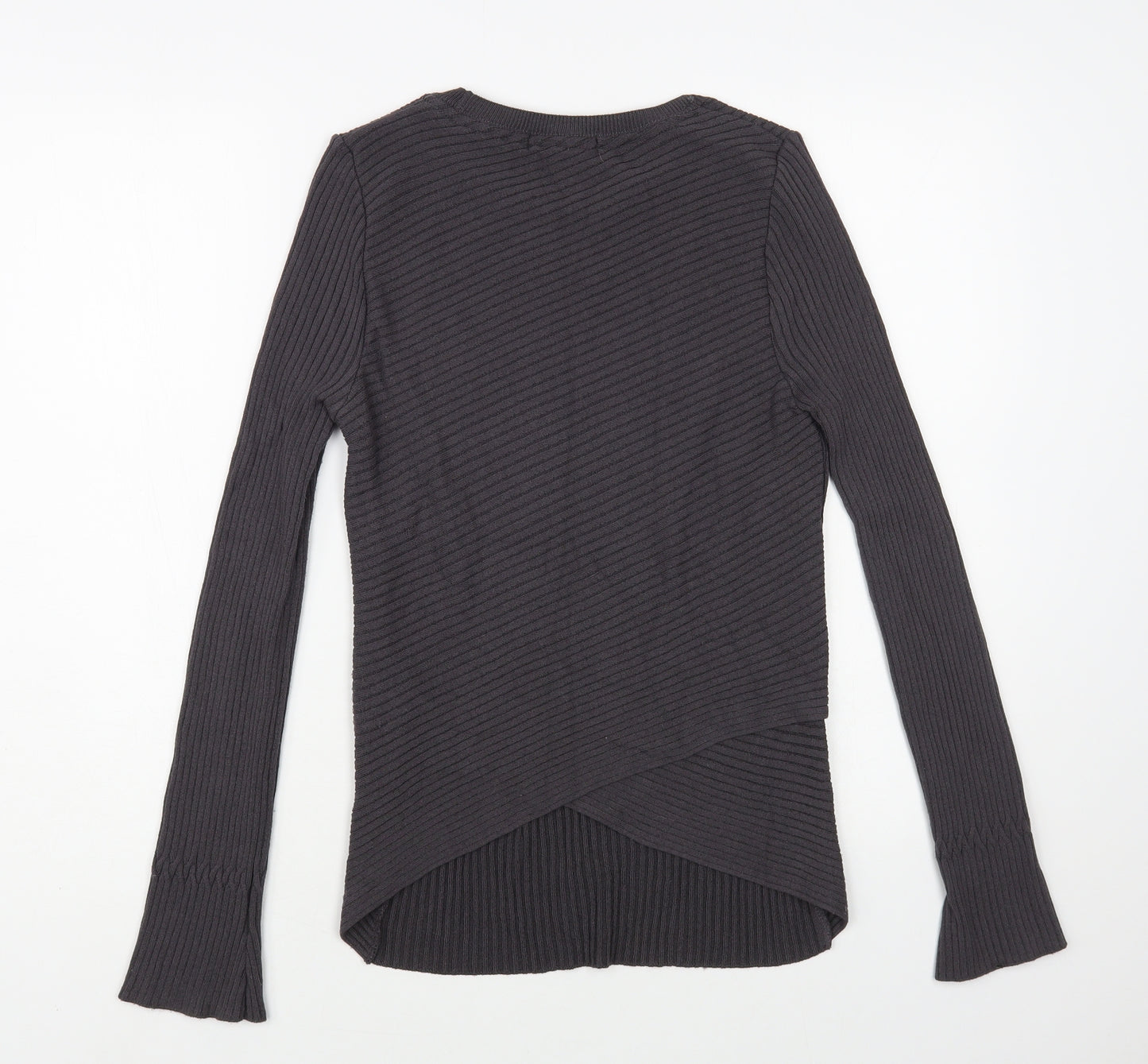 NEXT Womens Grey Boat Neck Viscose Pullover Jumper Size 8