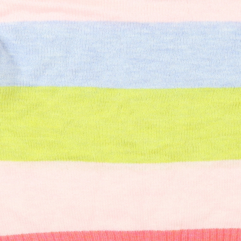 NEXT Womens Multicoloured Crew Neck Striped Acrylic Pullover Jumper Size XS