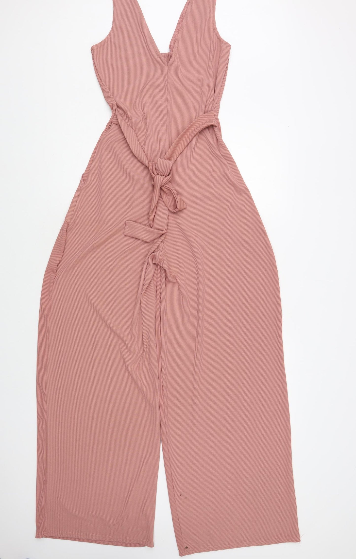 Boohoo Womens Pink Polyester Jumpsuit One-Piece Size 12 L32 in Pullover