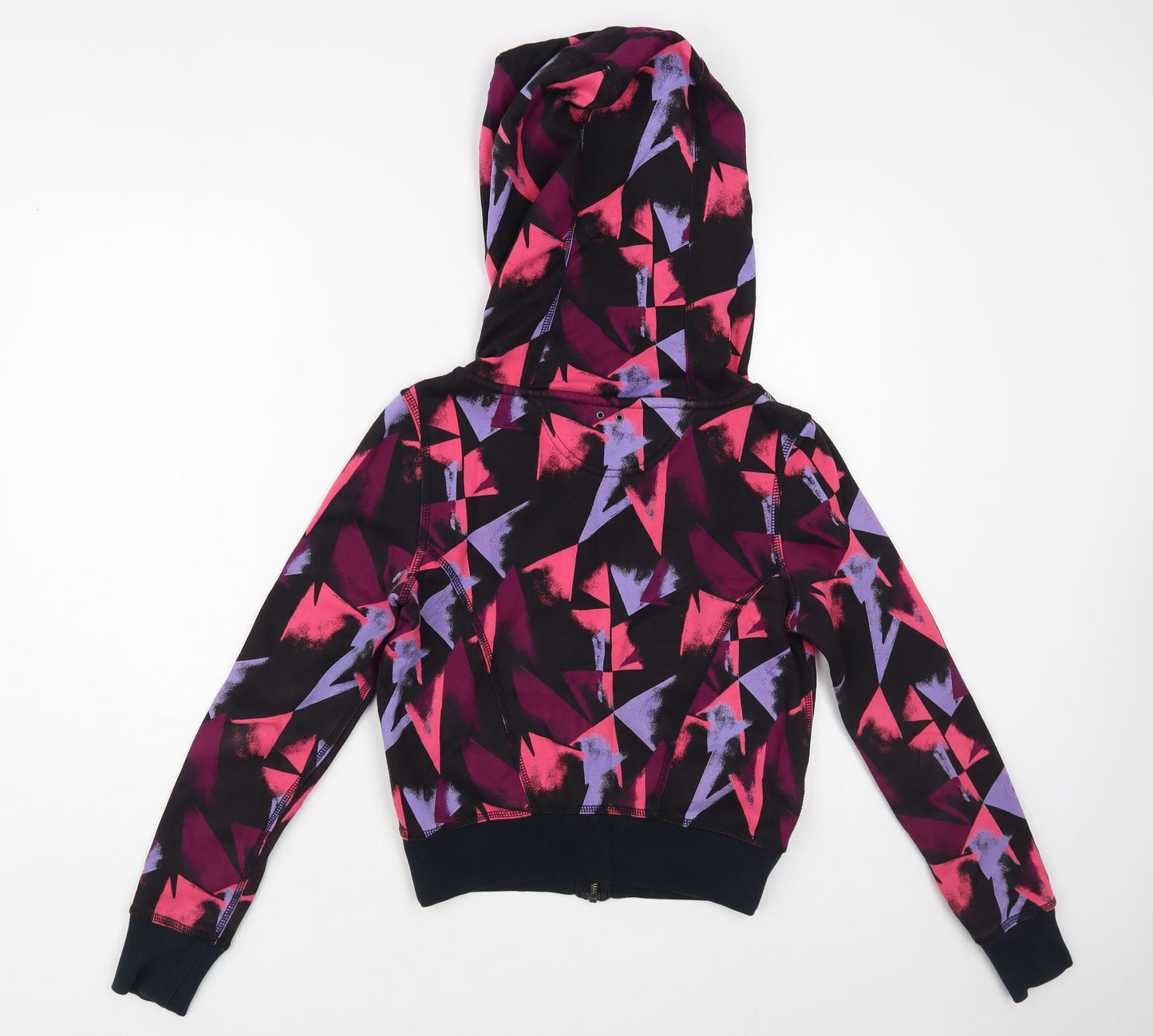 Converse Womens Multicoloured Geometric Cotton Full Zip Hoodie Size S Zip