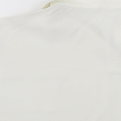 SheIn Girls White Polyester Cropped Blouse Size 11-12 Years Collared Pullover