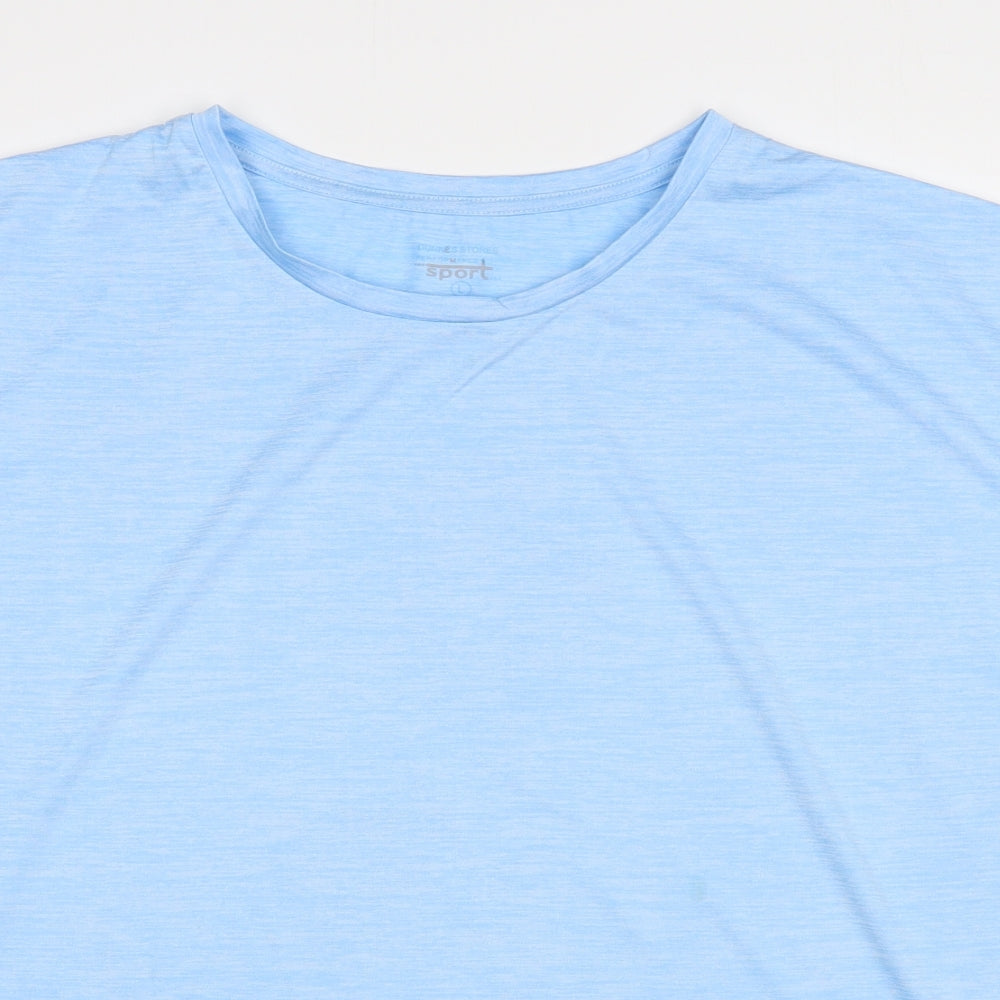 Dunnes Stores Womens Blue Polyester Pullover T-Shirt Size L Crew Neck Pullover