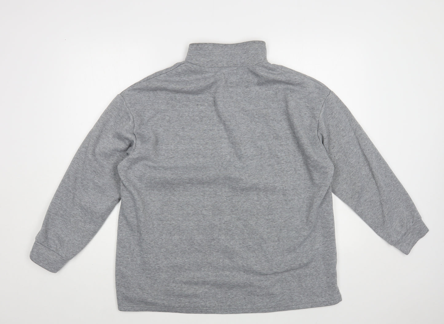 SheIn Womens Grey Cotton Pullover Sweatshirt Size M Zip - Push