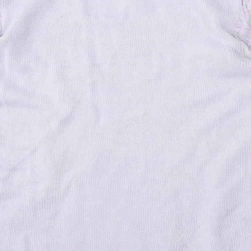 Cotton Traders Womens Purple Round Neck Cotton Pullover Jumper Size 10