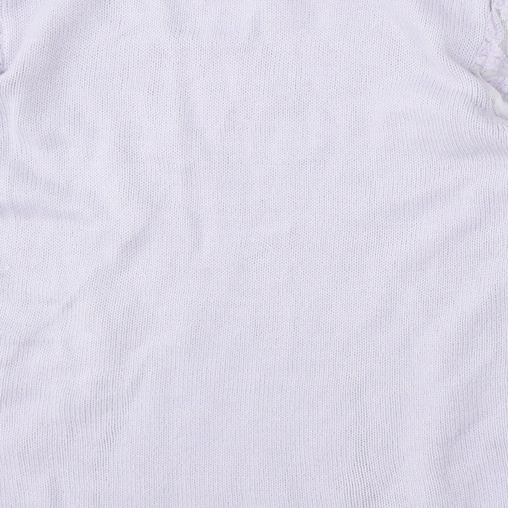 Cotton Traders Womens Purple Round Neck Cotton Pullover Jumper Size 10