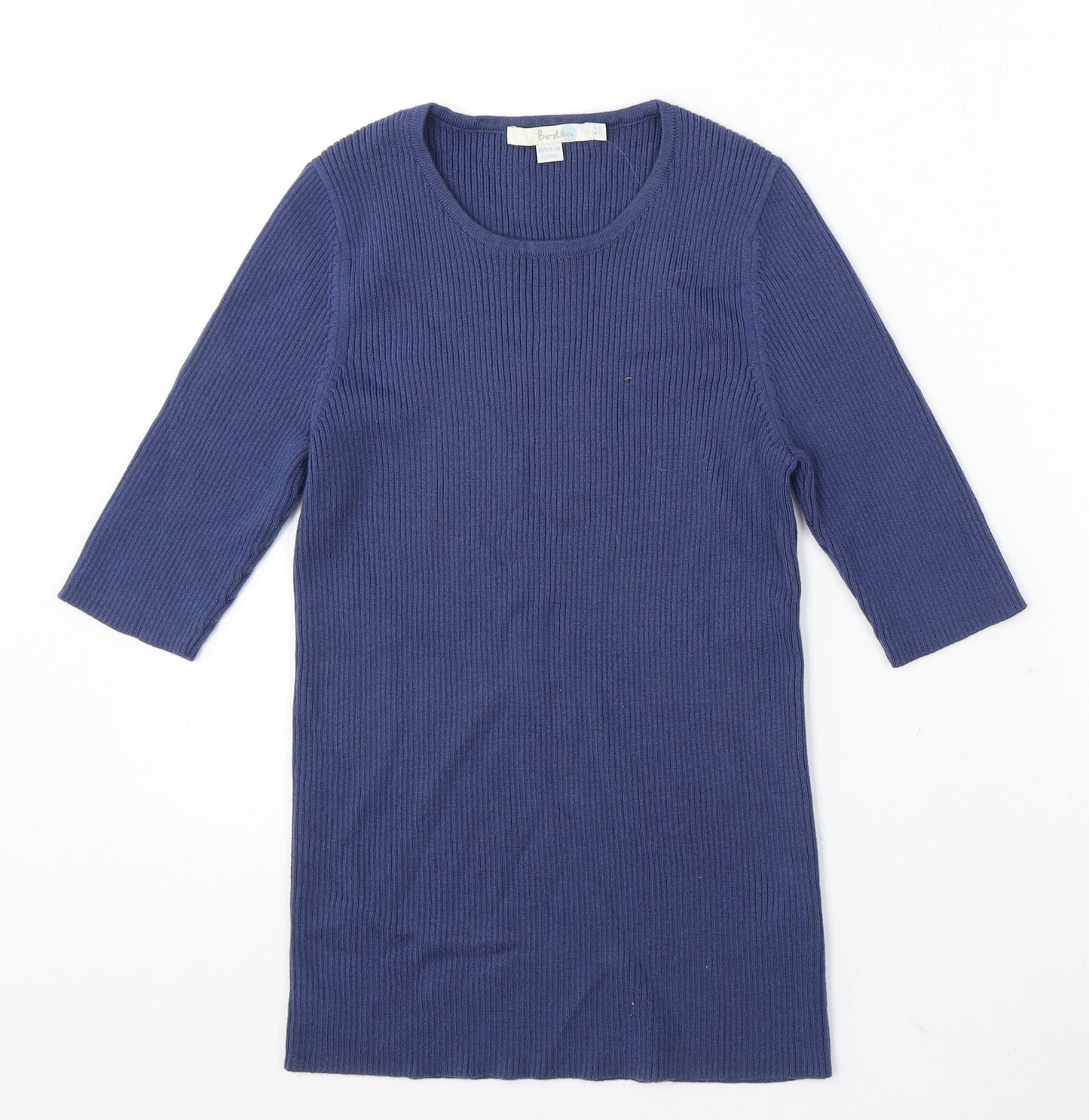 Boden Womens Blue Round Neck Wool Pullover Jumper Size 12