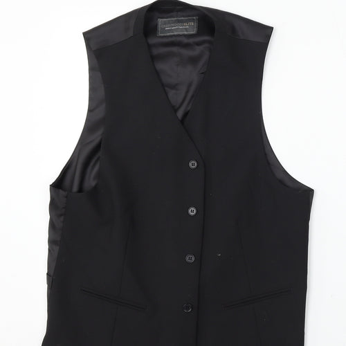 Greenwoods Elite Mens Black Polyester Jacket Suit Waistcoat Size M