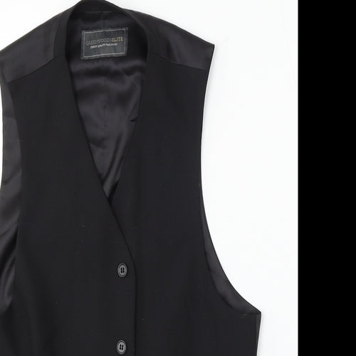 Greenwoods Elite Mens Black Polyester Jacket Suit Waistcoat Size M