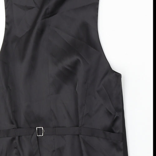 Greenwoods Elite Mens Black Polyester Jacket Suit Waistcoat Size M