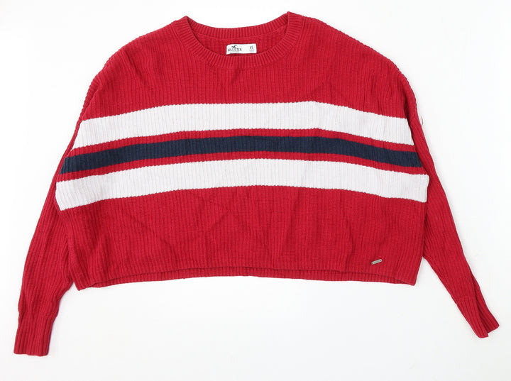 Hollister Womens Red Round Neck Polyester Pullover Jumper Size XS
