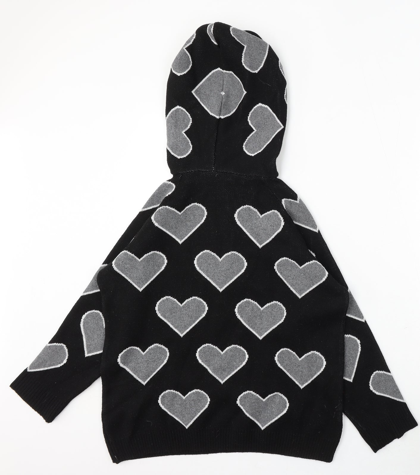 Fearless Ilustration Womens Black Geometric Cotton Pullover Hoodie Size XS