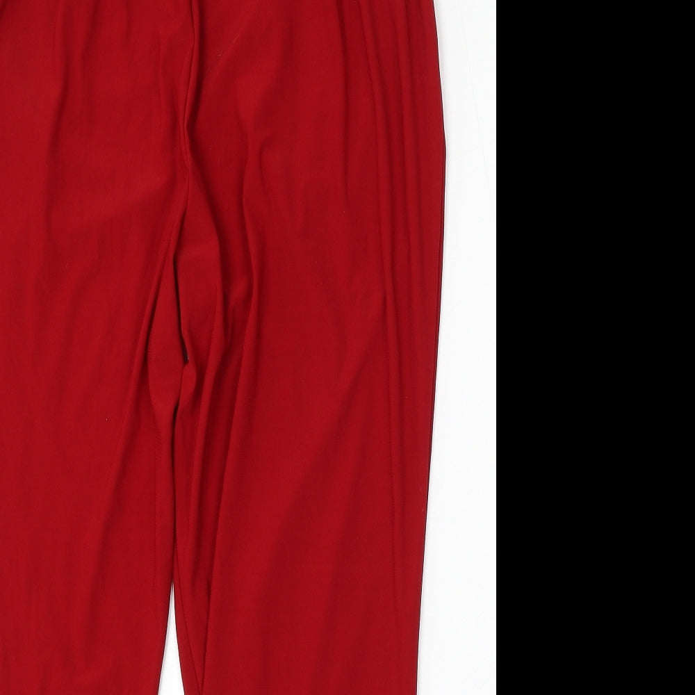 Forever Womens Red Polyester Trousers Size 16 L27 in Regular