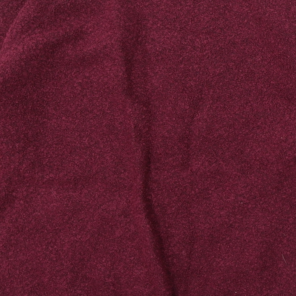 M&Co Womens Purple Round Neck Acrylic Pullover Jumper Size 14