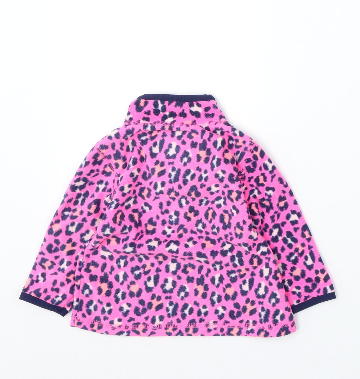 Oshkosh Girls Pink Animal Print Polyester Pullover Jumper Size 12-18 Months Snap