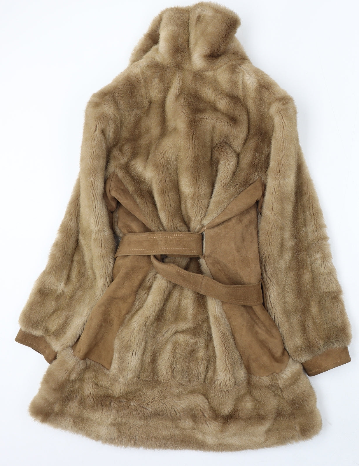 Tissavel of France Womens Brown Jacket Size S Tie - Faux Fur