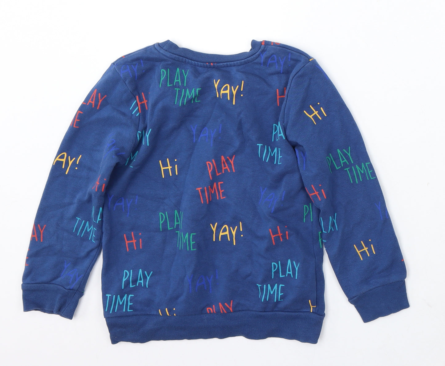 George Boys Blue Cotton Pullover Sweatshirt Size 6-7 Years