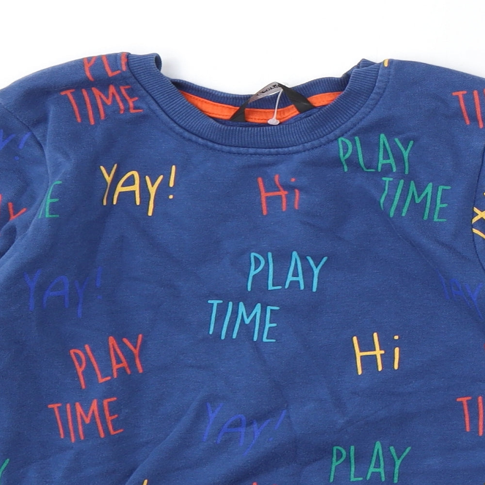 George Boys Blue Cotton Pullover Sweatshirt Size 6-7 Years