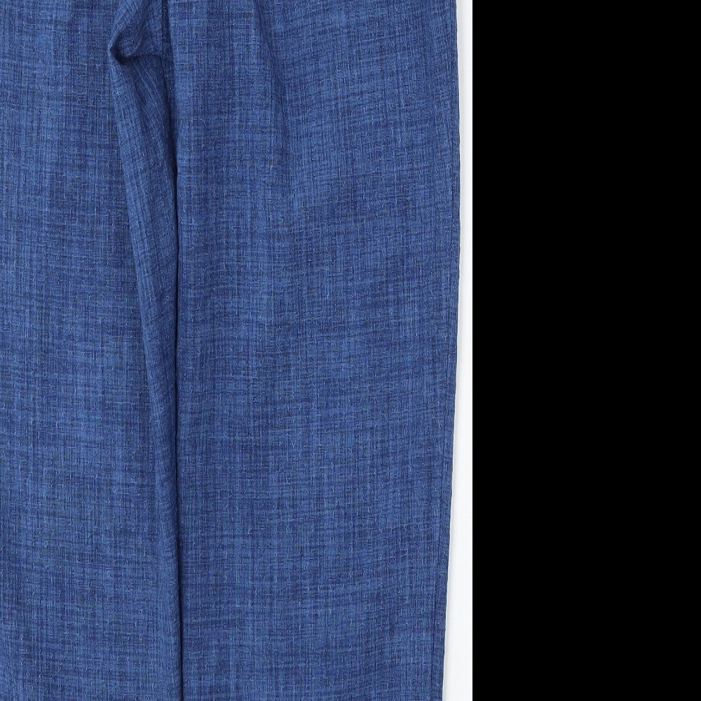 Preworn Womens Blue Polyester Trousers Size 14 L27 in Regular