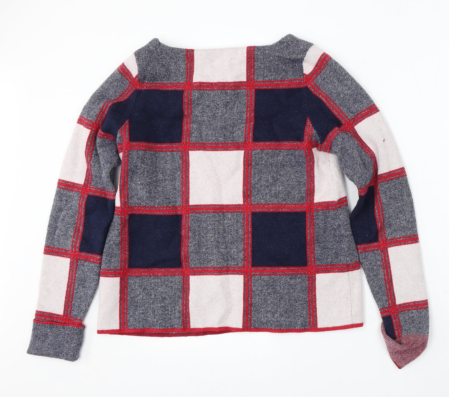 Kenar Womens Multicoloured Round Neck Check Polyester Pullover Jumper Size M