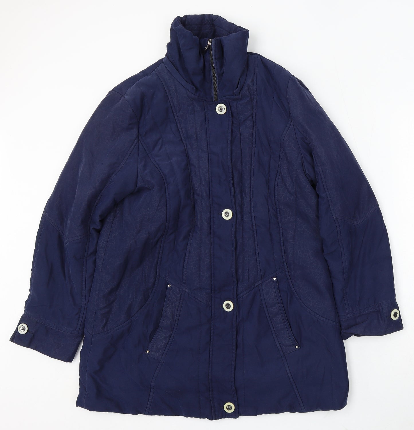 First Avenue Womens Blue Jacket Size 14 Zip