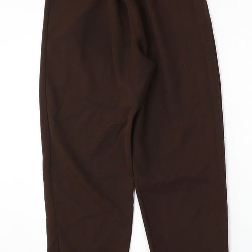 Preworn Womens Brown Polyester Trousers Size 14 L28 in Regular