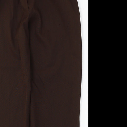 Preworn Womens Brown Polyester Trousers Size 14 L28 in Regular