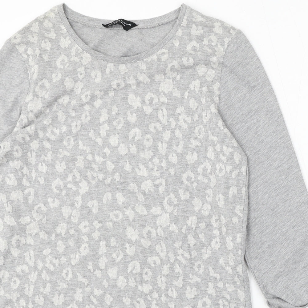 Dorothy Perkins Womens Grey Round Neck Polyester Pullover Jumper Size 16
