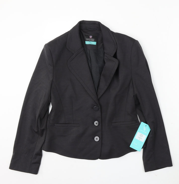 Skopes Womens Black Polyester Jacket Suit Size 10