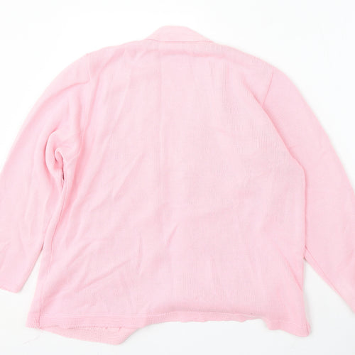 Florida Womens Pink V-Neck Acrylic Cardigan Jumper Size S