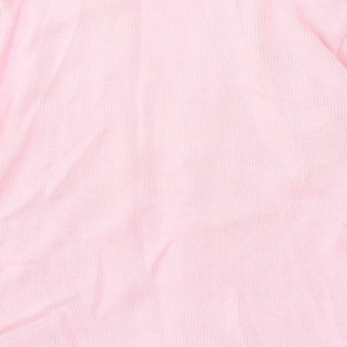 Florida Womens Pink V-Neck Acrylic Cardigan Jumper Size S