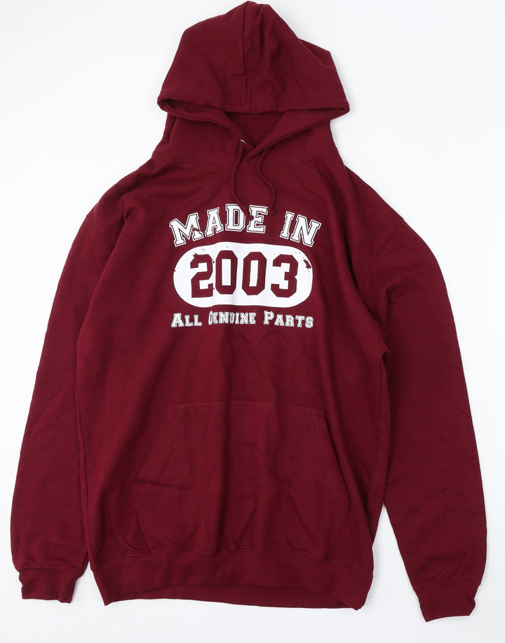 Awdis Womens Red Polyester Pullover Sweatshirt Size L - Made in 2003