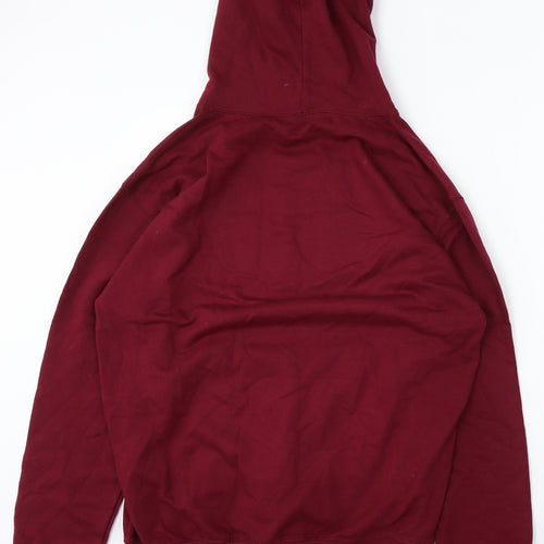 Awdis Womens Red Polyester Pullover Sweatshirt Size L - Made in 2003