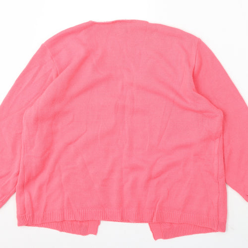 Florida Collection Womens Pink Round Neck Acrylic Cardigan Jumper Size M