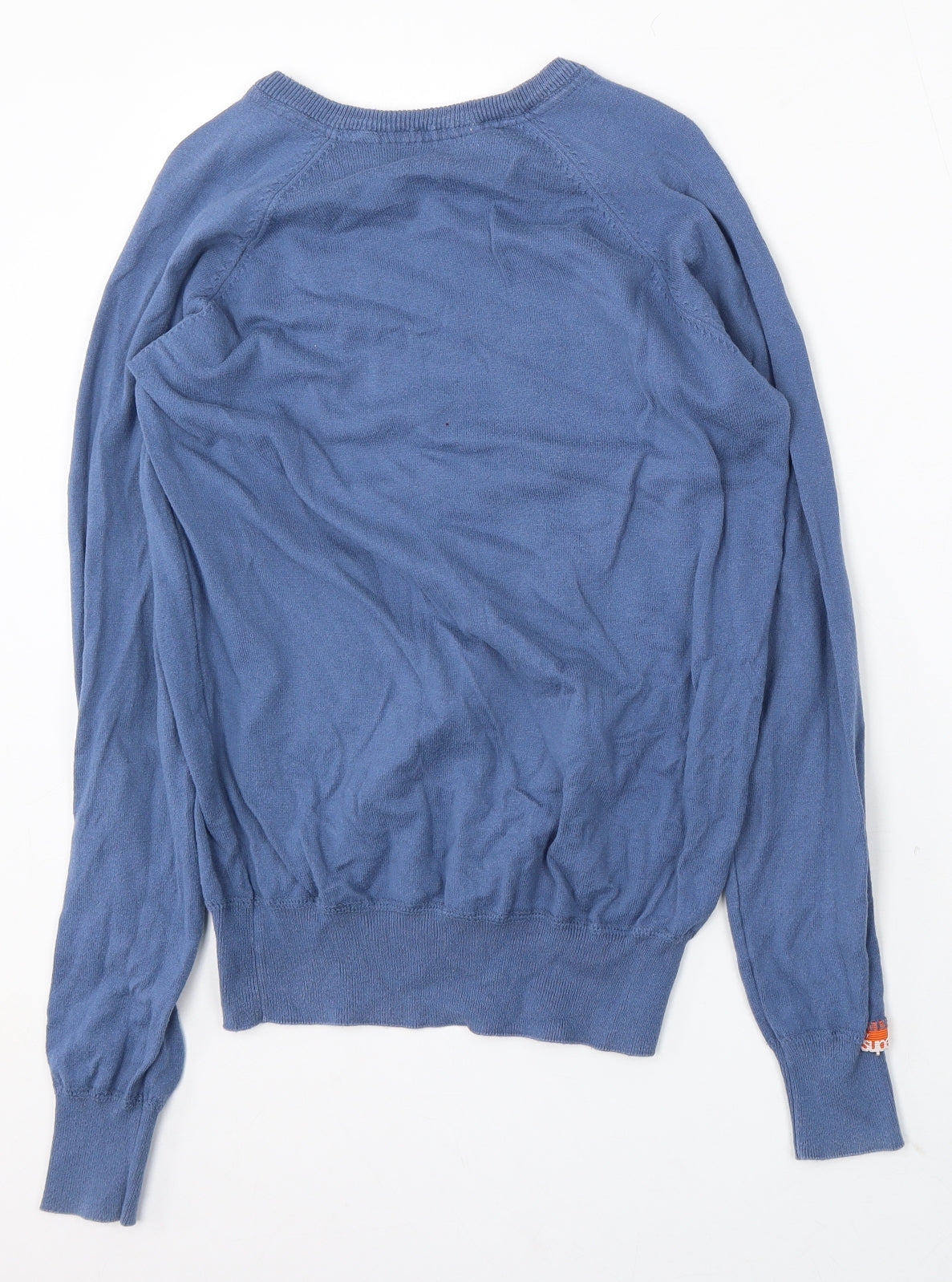 Superdry Mens Blue V-Neck Acrylic Pullover Jumper Size S