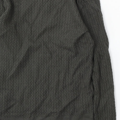 Claire Womens Green V-Neck Viscose Pullover Jumper Size S