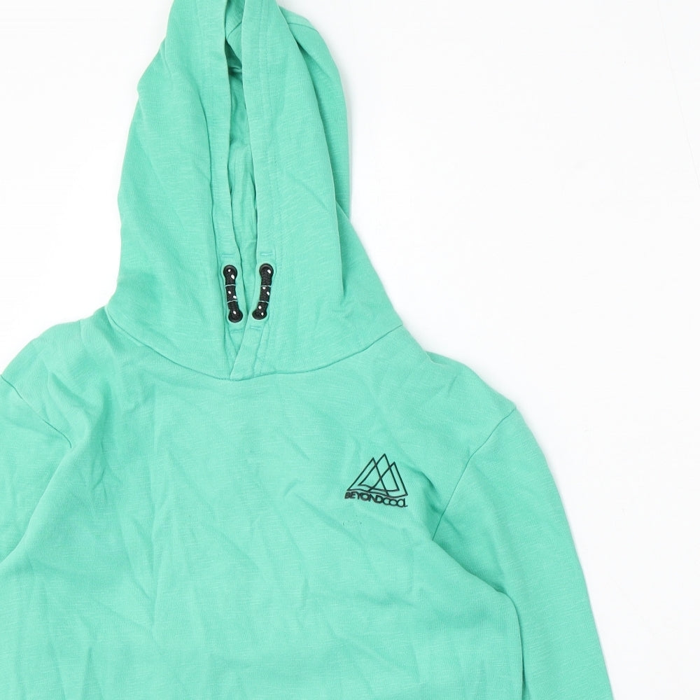George Boys Green Cotton Pullover Hoodie Size 11-12 Years