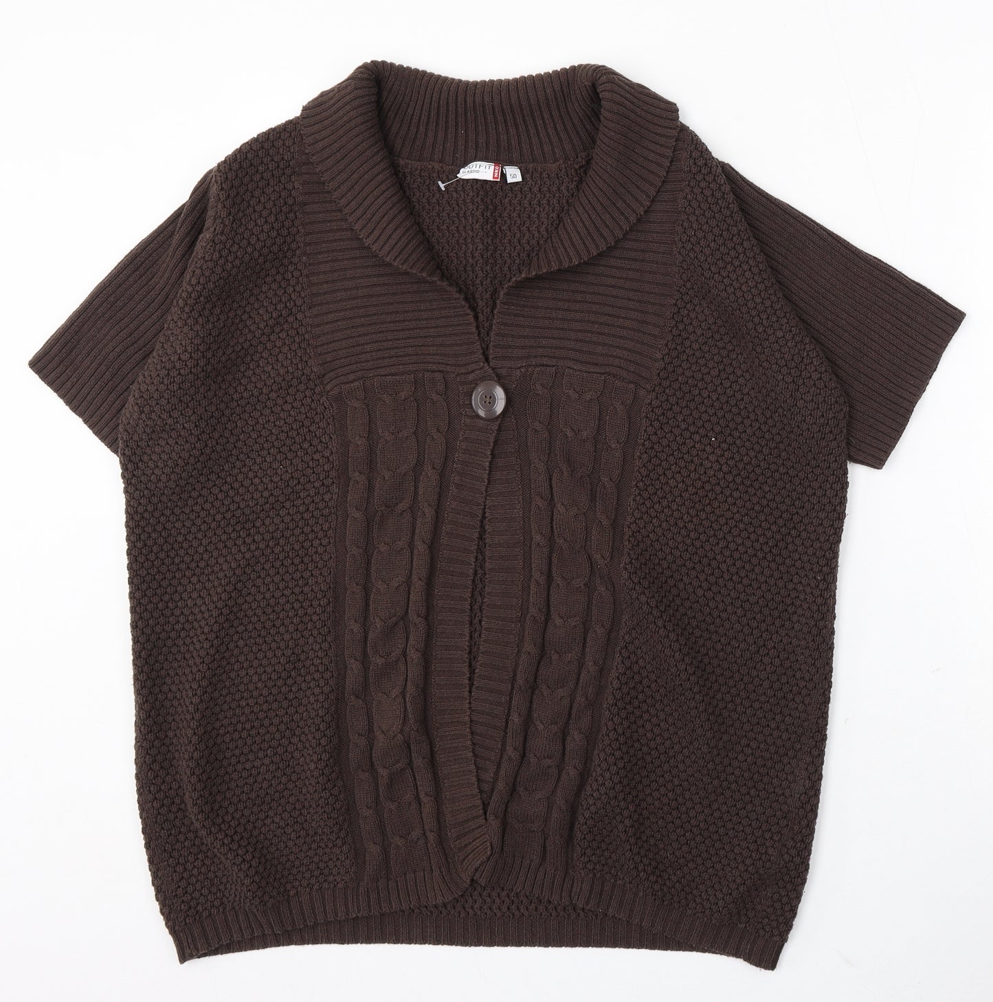 Outfit Classic Womens Brown Roll Neck Cotton Pullover Jumper Size 22