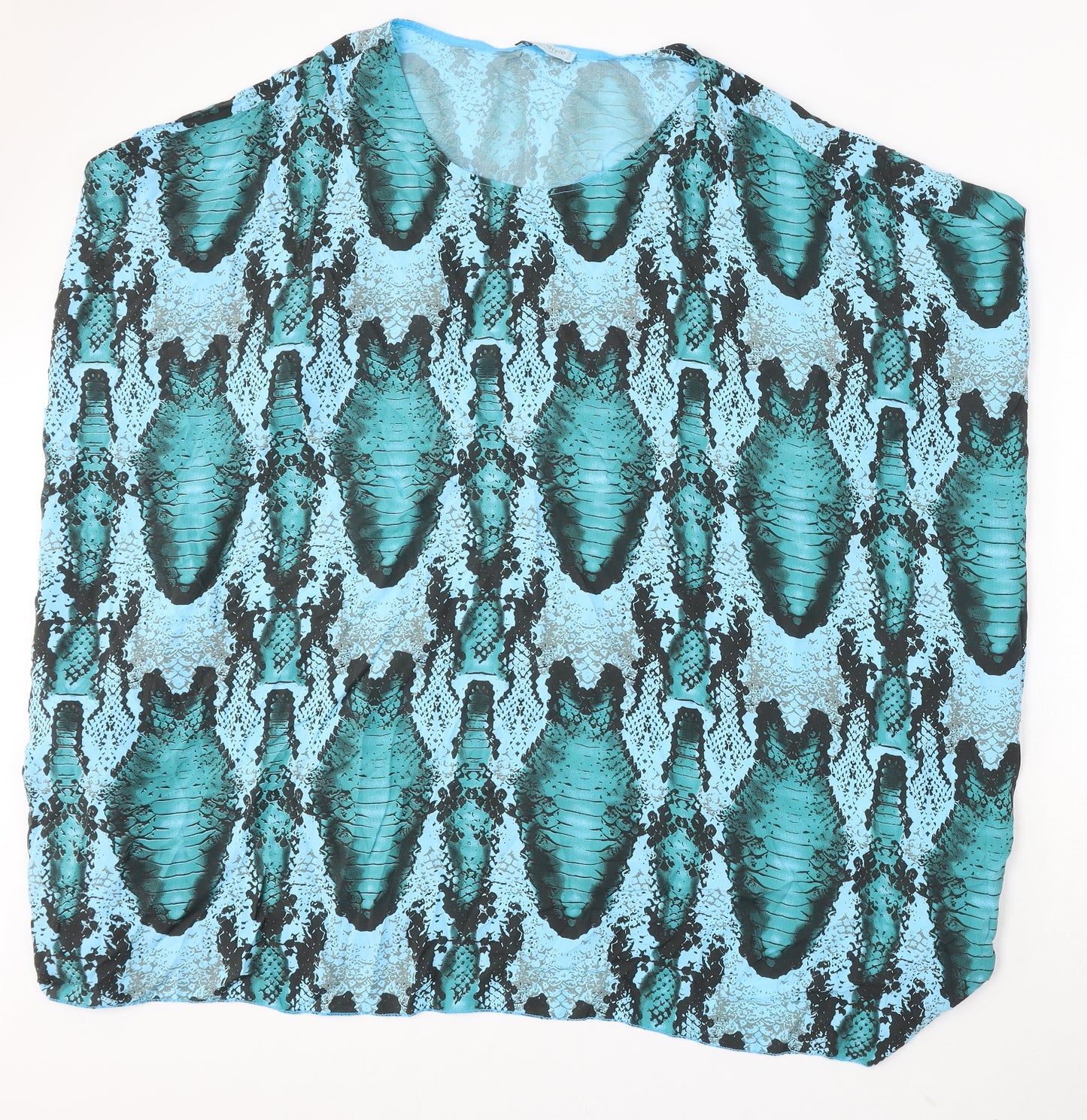 Sevenstyle Womens Blue Round Neck Geometric Polyester Pullover Jumper One Size