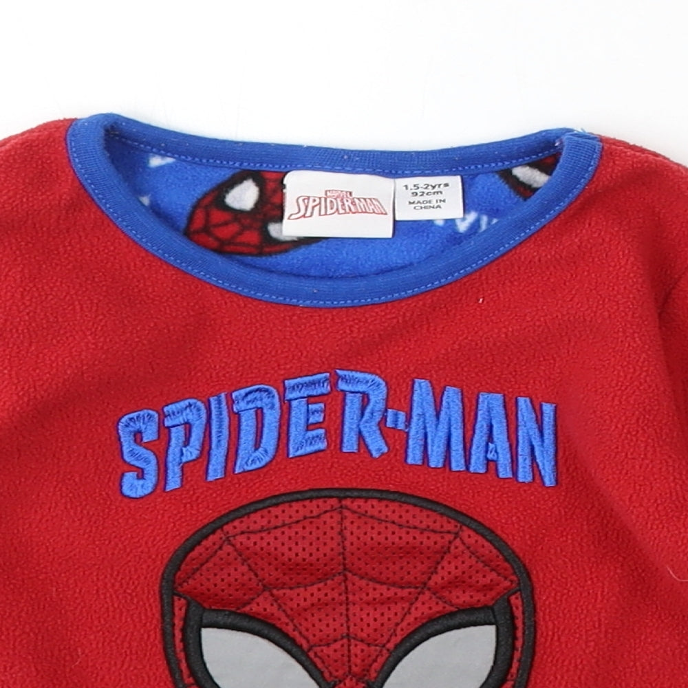 Spiderman Boys Red Polyester Pullover Jumper Size 18-24 Months - spiderman