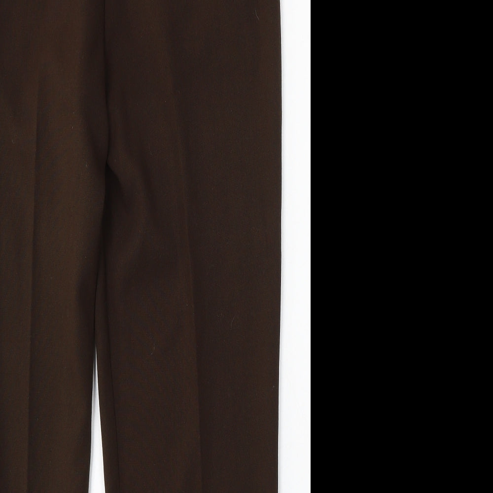 Marks and Spencer Womens Green Polyester Trousers Size 12 L25 in Regular