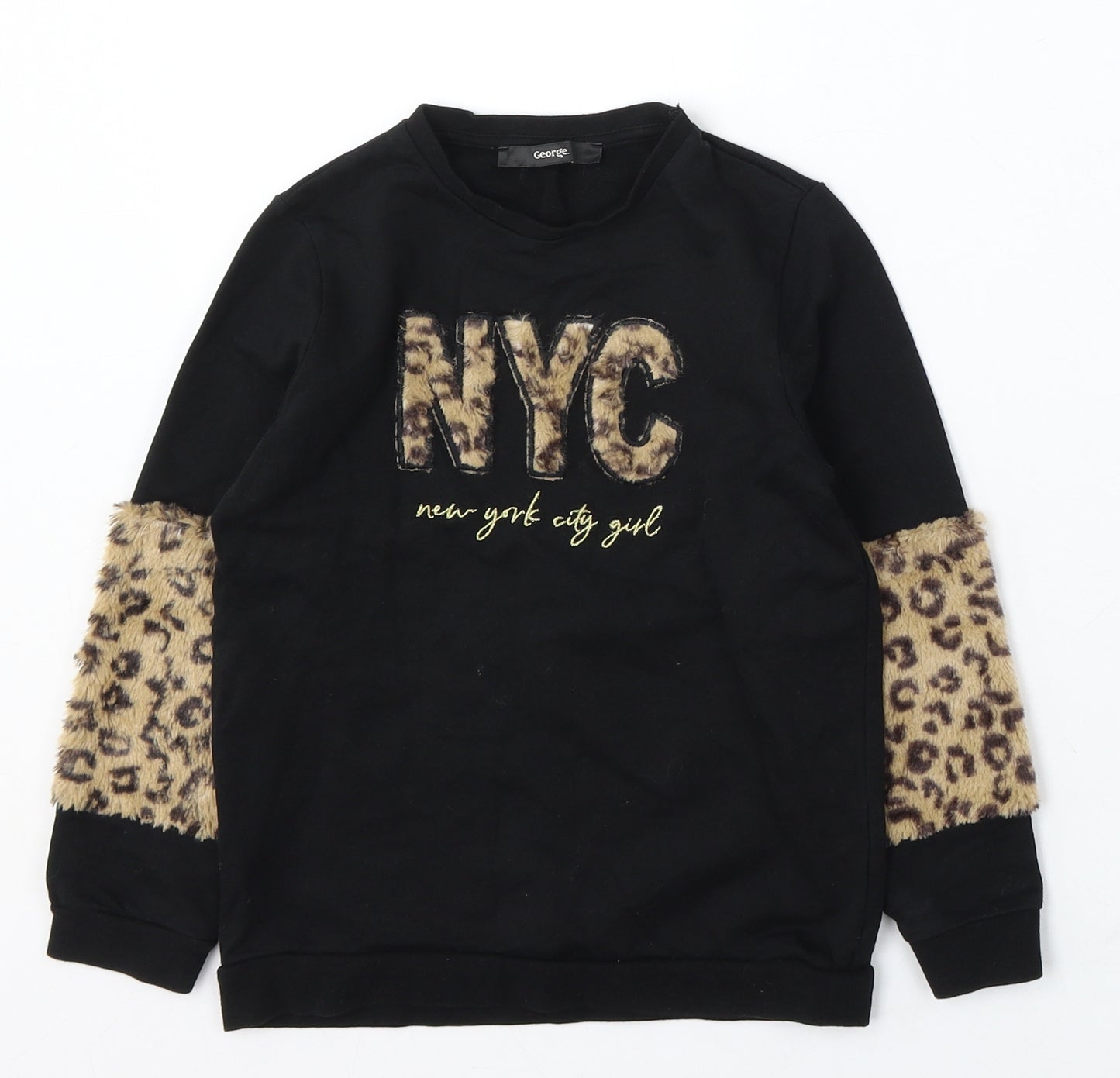 George Boys Black Cotton Pullover Sweatshirt Size 5-6 Years