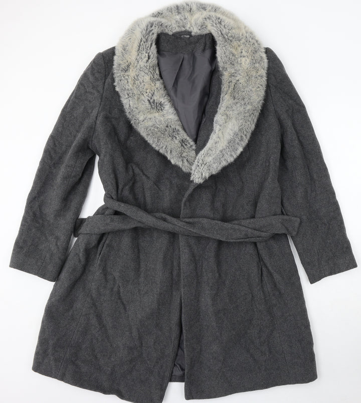 Dorothy Perkins Womens Grey Jacket Size 16 Buckle