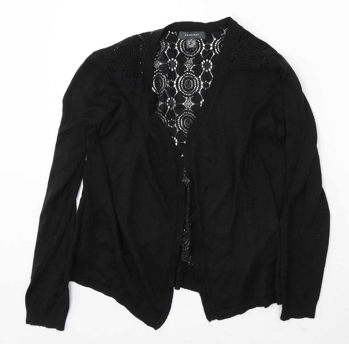 Primark Womens Black V-Neck Polyamide Cardigan Jumper Size 12