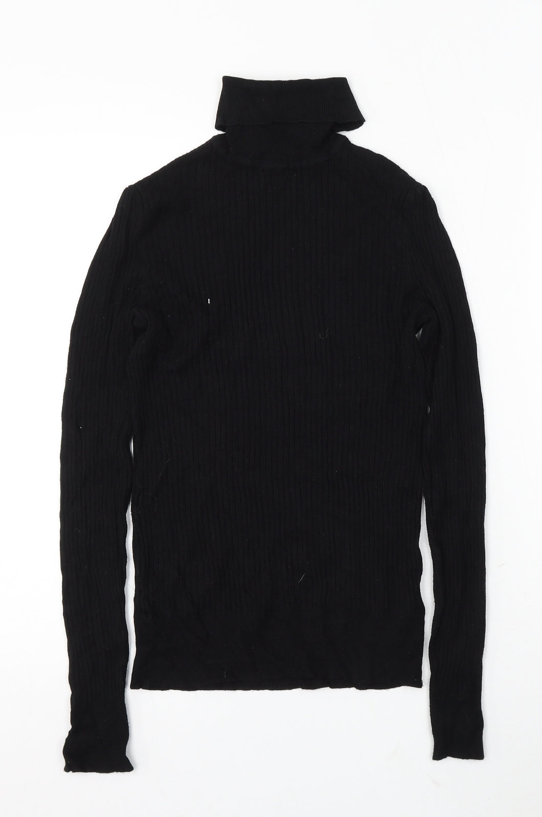 F&F Womens Black Roll Neck Viscose Pullover Jumper Size 6