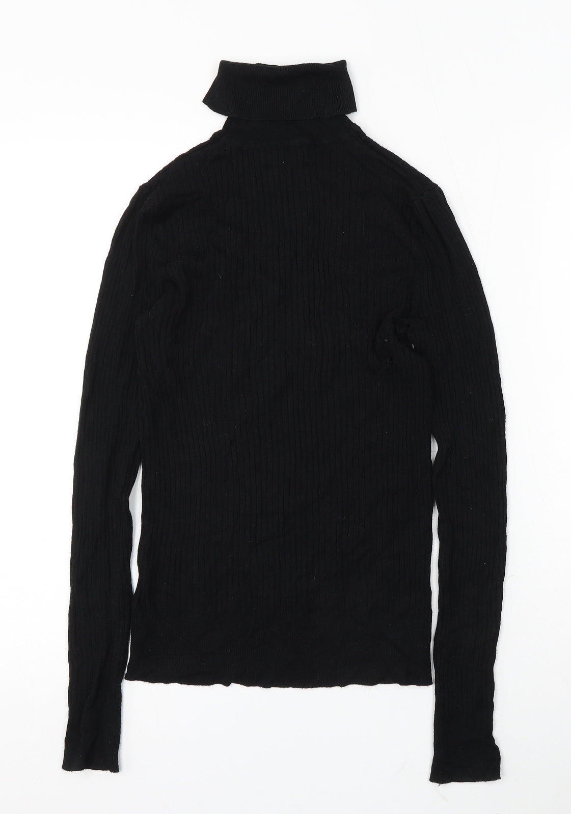 F&F Womens Black Roll Neck Viscose Pullover Jumper Size 6
