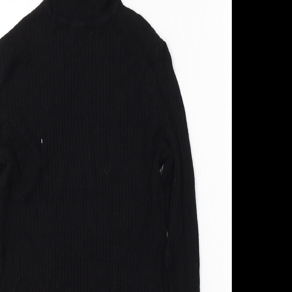 F&F Womens Black Roll Neck Viscose Pullover Jumper Size 6